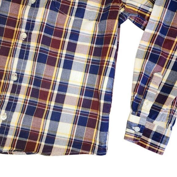 J. Khaki Boys Tops, Multicolor Long Sleeve Plaid Button Down Collar Shirt, Sz 7 - Picture 5 of 6